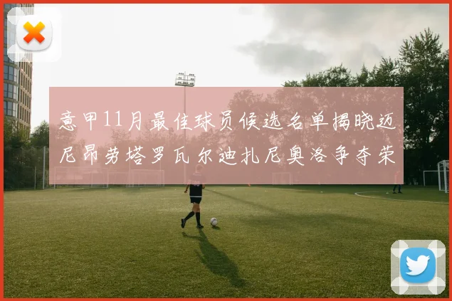 意甲11月最佳球员候选名单揭晓迈尼昂劳塔罗瓦尔迪扎尼奥洛争夺荣誉